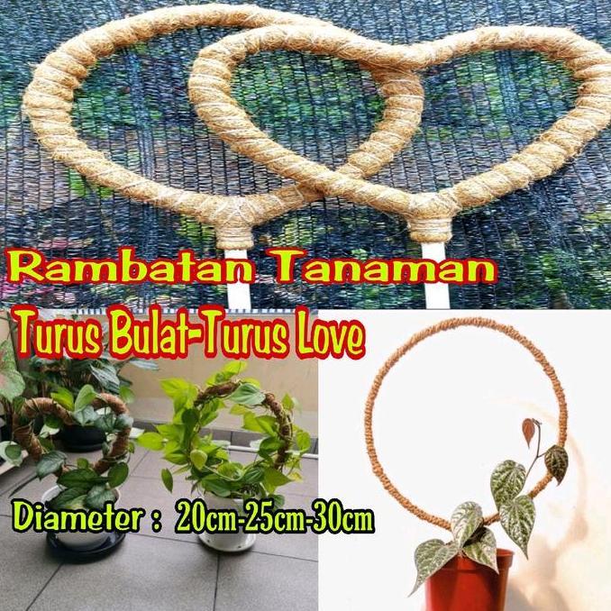 Turus Penyangga Tanaman Bentuk Bulat/Love Turus Serabut Sabut Kelapa Bulat