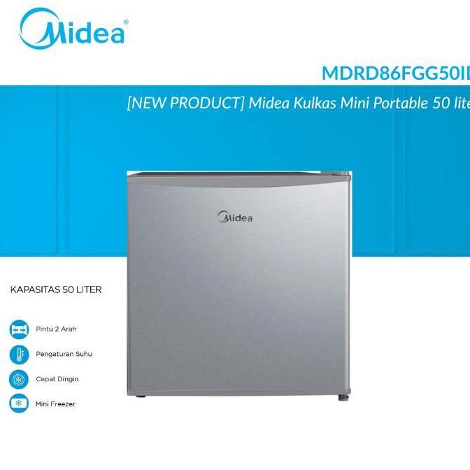 (Good) [NEW PRODUCT] Midea Kulkas Mini Portable MDRD86FGG50ID 50L