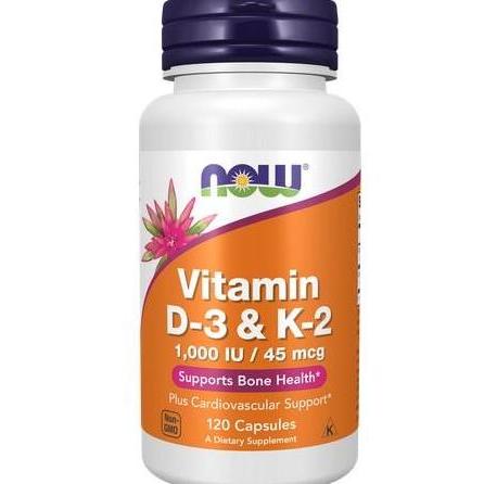 Kitman- Now Foods Vitamin D3 & K2 1000 Iu Now D3 K2