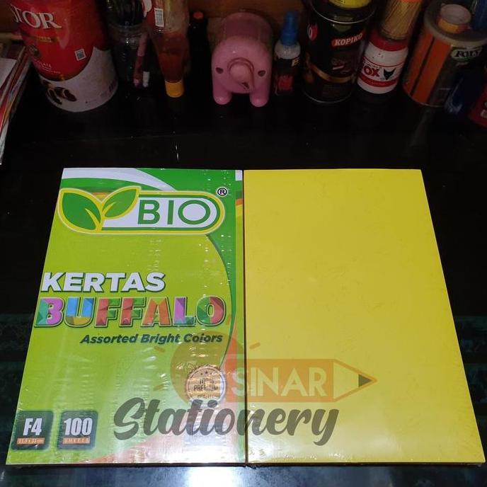 Newpic- Cover/Kertas Bufallo Bio Kuning Muda 1Pak Isi 100Pc