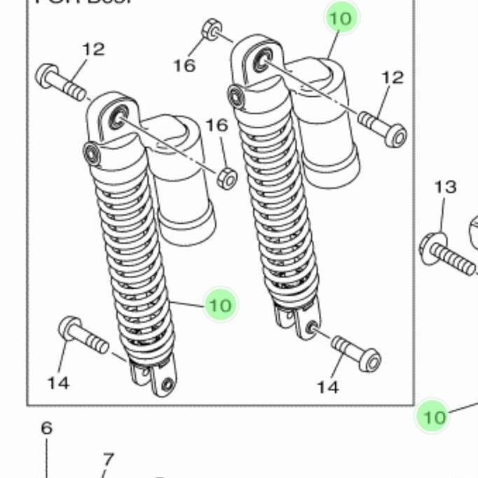 SHOCK SHOCKBREAKER SOK ABSORBER AEROX 155 TIPE TABUNG ORI B63-F2210-30