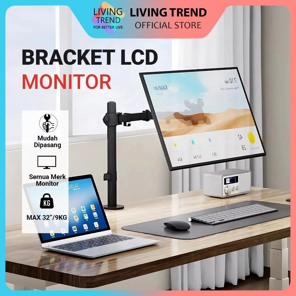 Monitor Bracket TV LED / Bracket LCD Monitor PC Gas Spring 13-32 inch Satu ARM dan Dua ARM / Monitor