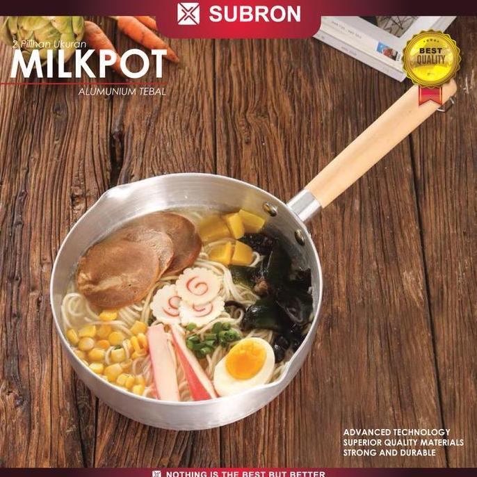 New- Subron Panci Susu Alumunium Tebal Aloy 18Cm 0Cm Cm Pegangan Kayu