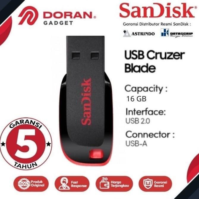 Newmild- Sandisk Flashdisk Cruzer Blade 16G | Usb Fd Cz50 16 G Flash Drive 16Gb