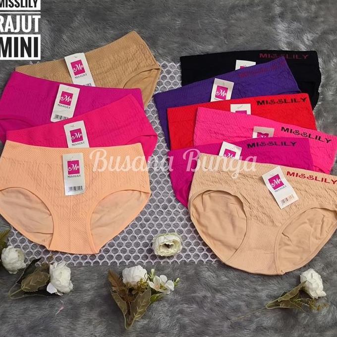 Filter- Misslily (3Pc, 6Pc, 1Pc) Cd/Celana Dalam Nita Desa Misslily Rajut Mini Corak Random