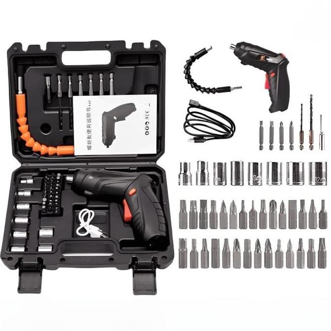 BOR OBENG BATERAI USB CASAN FULL SET 2 IN 1 LIPAT TAMIYA / LEMARI KOMPLIT LENGKAP MESIN BOR KAYU PRE