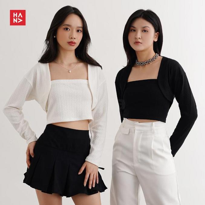 Pilihan - Hana Fashion - Jiyeon Top Set/Atasan Set Kemben Dan Outer/ Baju Panjang Casual/ Baju Panja