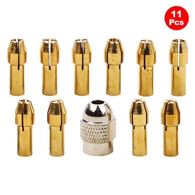 SET 11PCS KEPALA PENJEPIT MATA BOR MINI COLLET CHUCK MINI DRILL TERBARU