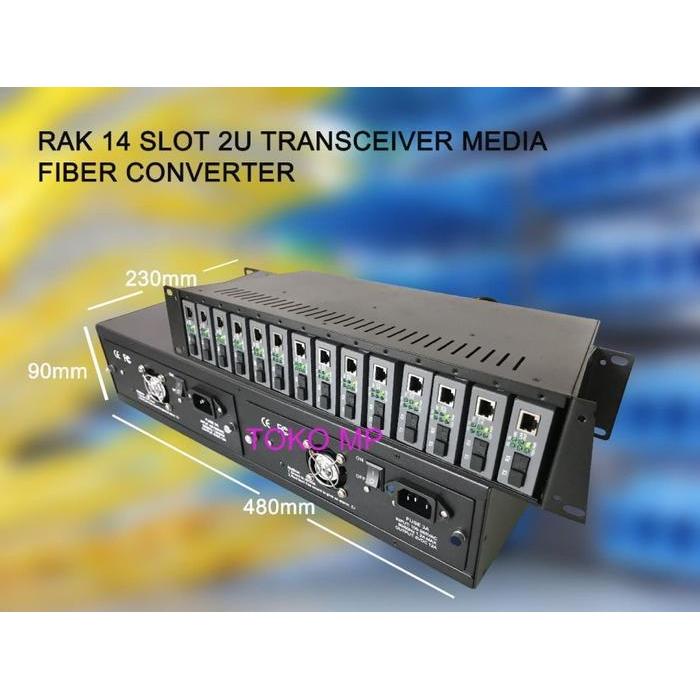 RACK HTB 14 SLOT/RAK 14 SLOT 2U TRANSCEIVER MEDIA FIBER CONVERTER ORIGINAL DAN TERPERCAYA