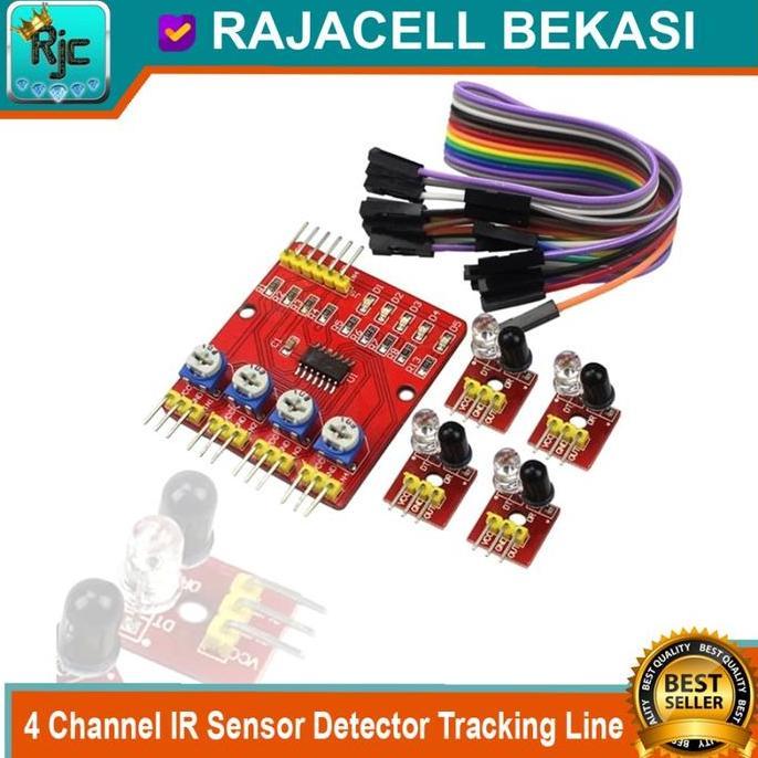 4 CHANNEL IR SENSOR DETECTOR TRACKING LINE ROBOT HEMAT
