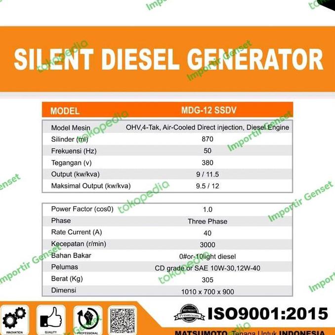Genset Silent 10000 Watt 3 Phase