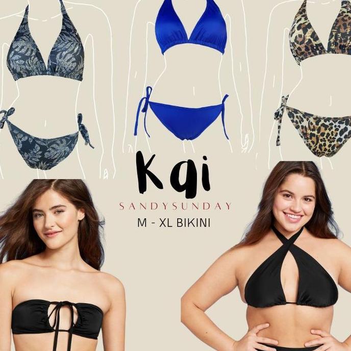 Bikini Pantai XL KAI Bikini Tali Set Jumbo Bikini Tali Lebar Plus Size
