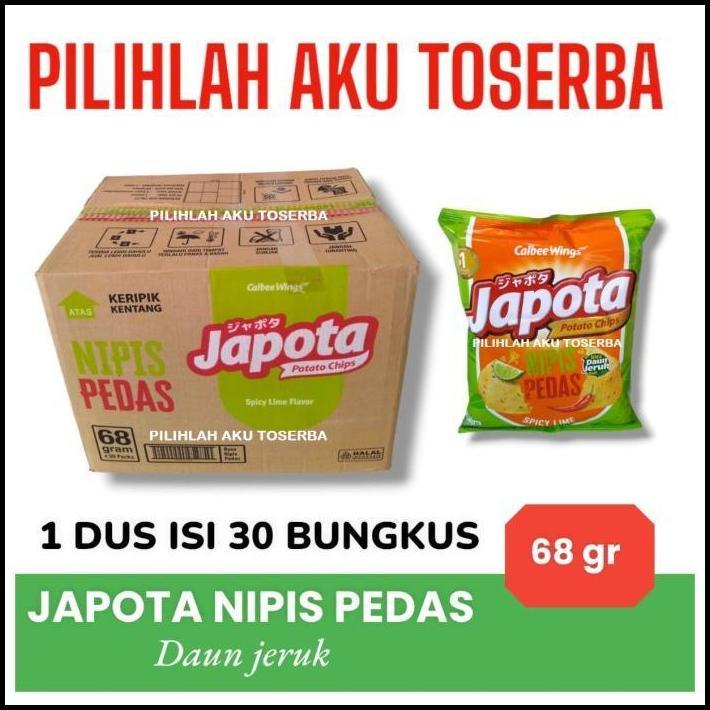 Japota Keripik Kentang NIPIS PEDAS 68 gr - ( HARGA 1 DUS )