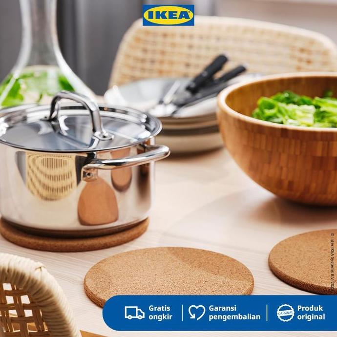 (Good) IKEA HEAT Alas Tatakan Panci Bahan Gabus 19cm Set Isi 3pcs