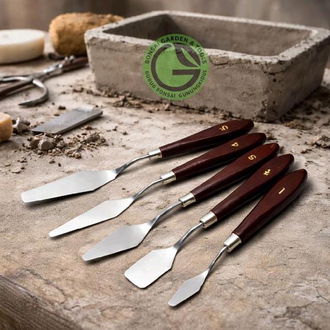Satu set Cetok Kecil cetok pot Relief dan Taman, Painting Knife Palet