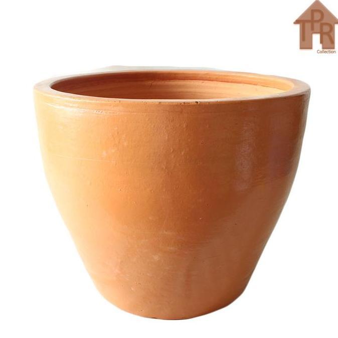 Pot Bunga Besar Tanah Liat Pot Cawan Terakota Glossy D45