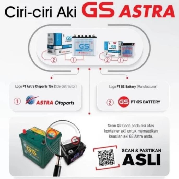 Aki Mobil GS ASTRA Maintenance Free (MF) Calcium 65B24L