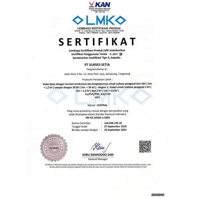 Sni Central Kabel Nyy 3X2,5 Nyy 3X2.5 Nyy 3 X 2.5 Lmk Meteran