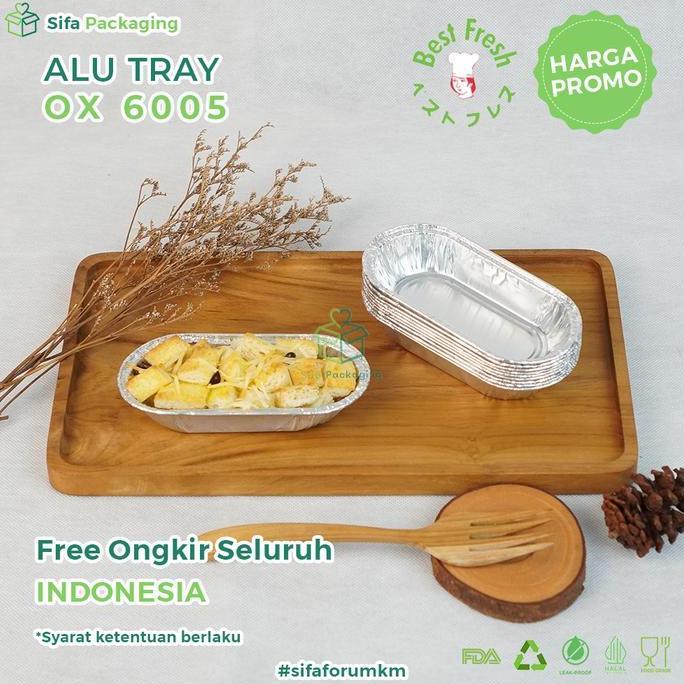 Newkate- Alumunium Foil Tray Cup Ox 6005 Pie Mini Macaroni Schotel Kue Roti Spaghetti Brulee Isi 100