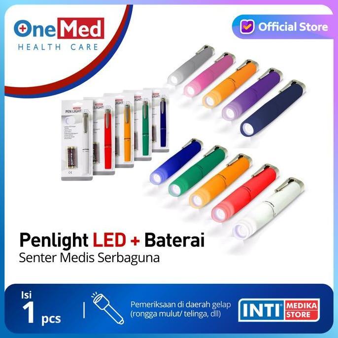 Purple- Onemed - Penlht Led + Baterai | Senter Lampu Pena Perat Dokter | Senter Medis Serbaguna | Se