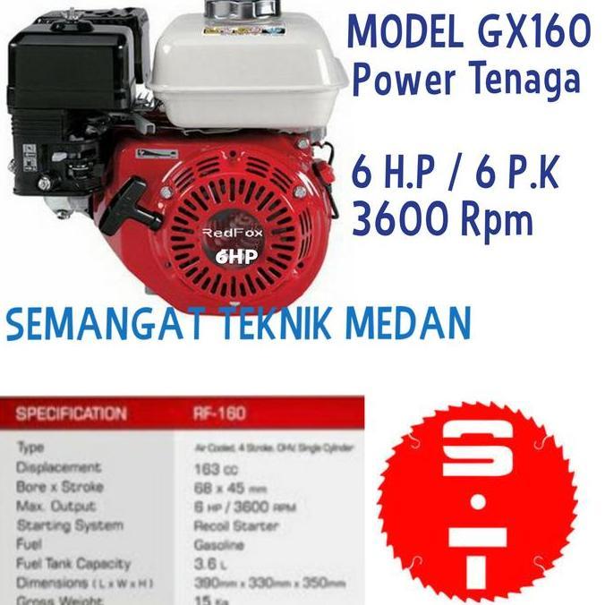 RF-160 MESIN ENGINE PENGGERAK SERBAGUNA RF 160 6HP REDFOX RED FOX