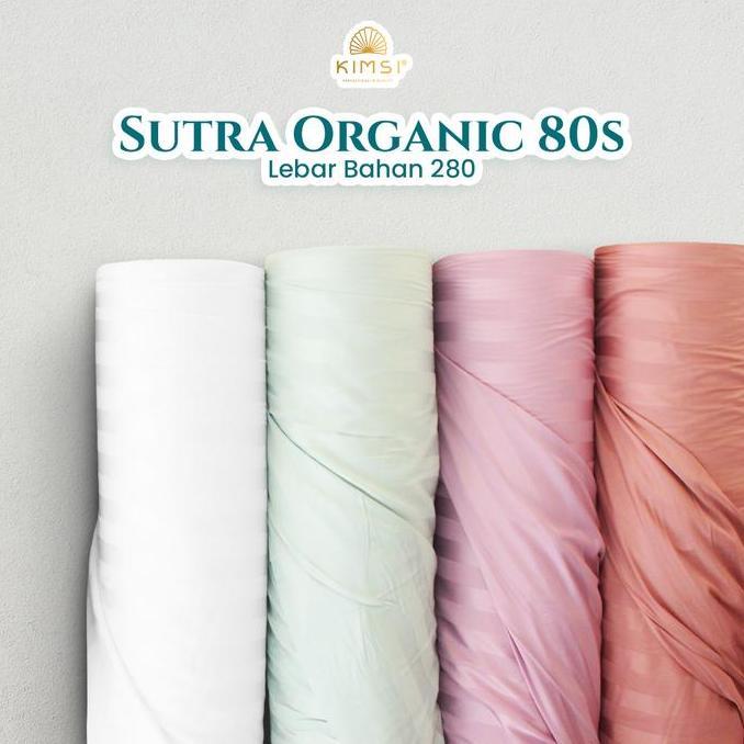 Grosir Ecer Kain Meteran Tencel Sutra Organik Organic Serat Bamboo 80s Motif Lebar 280 cm Bahan Impo
