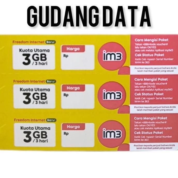 Card - Voucher Indosat Freedom Internet 3Gb 3Hari
