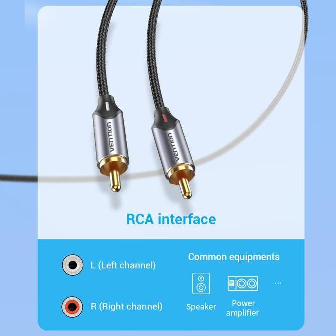 Terbaik Vention Kabel Jack RCA Audio to 3.5mm Aux Stereo Braided Terimakasih