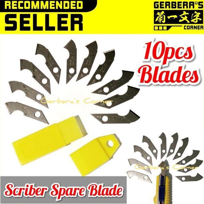 Set- Plastic Scriber Spare Blades 10Pcs Scriber Refill Blades Chisel Gundam