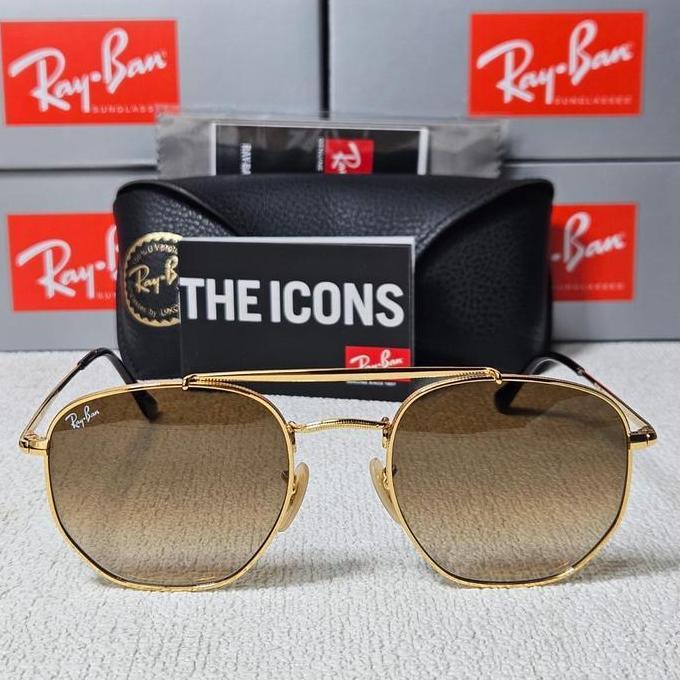Kacamata Rayban The MARSHAL RB3648 OO1/51 Gold Lens Brown Gradient Original