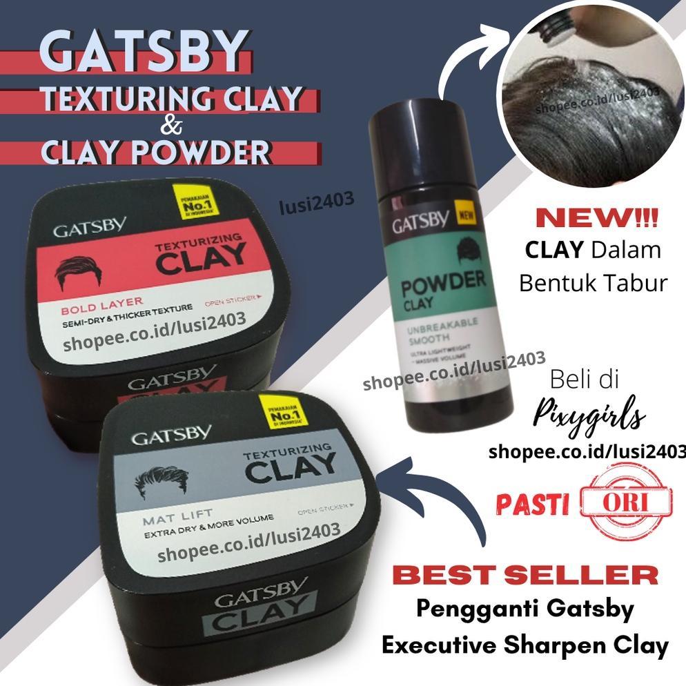 GATSBY TEXTURIZING CLAY PENGGANTI GATSBY EXECUTIVE SHARPEN CLAY GATSBY CLAY POWDER HAIR STYLING MURA