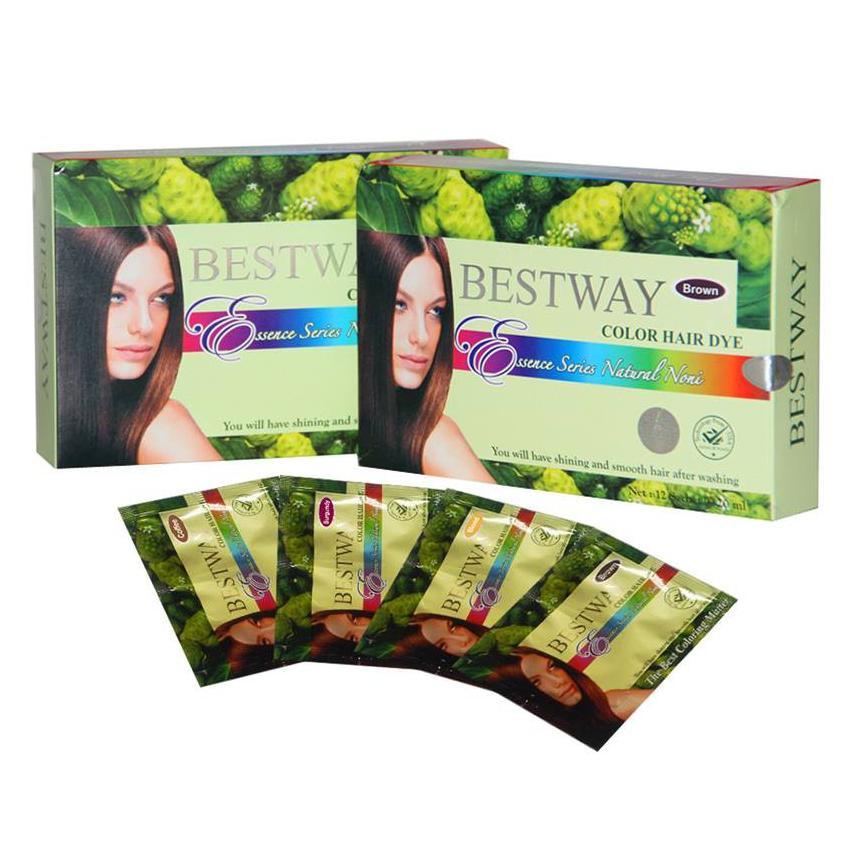 BESTWAY KOTAK NONI MAGIC COLOR HAIR DYE SHAMPOO PEWARNA RAMBUT CAT BSY BROWN BURGUNDY COFFEE MURAH