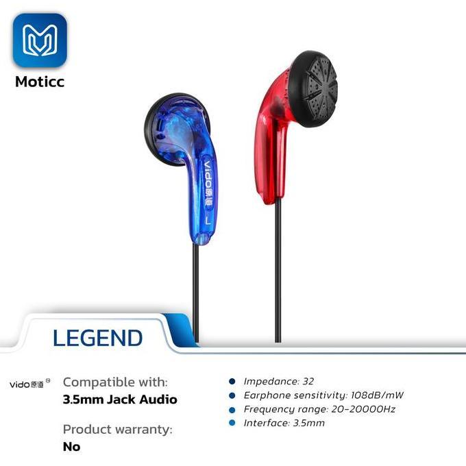 Earbud Vido Original - Kere Hore Legend - Non Mic (Bukan Benjie)