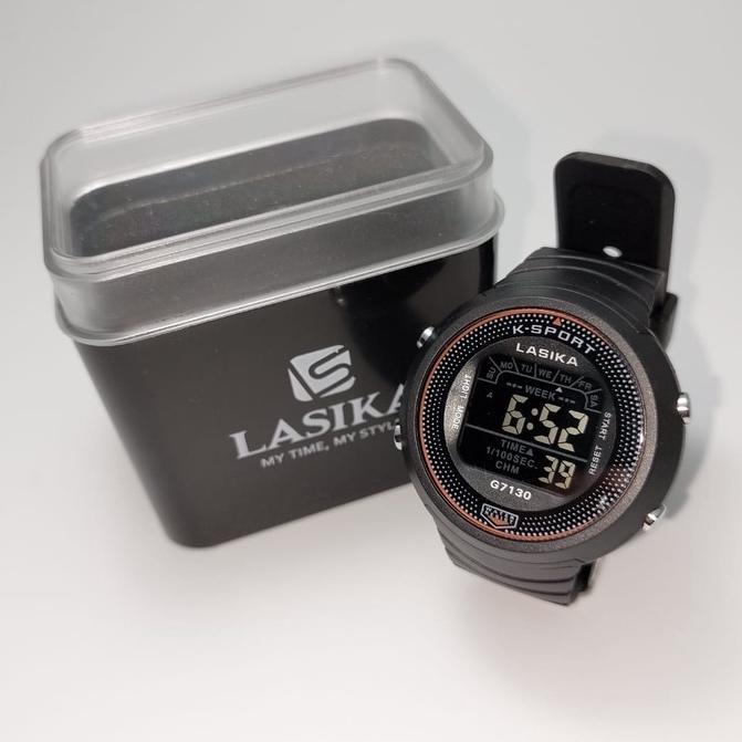 PAKET HEMAT Versi Black Jam tangan anak perempuan / laki digital sport Lasika G7130, tahan air & dap