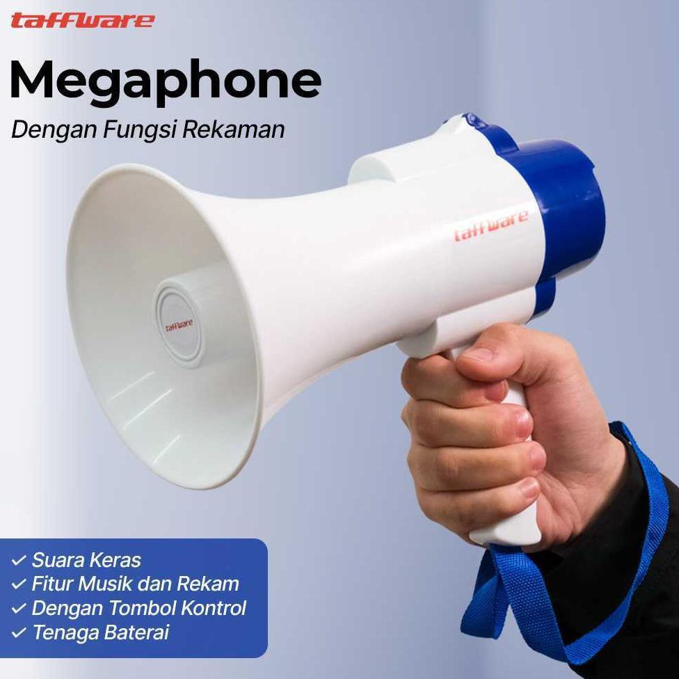 Taffware Pengeras Suara Toa Megaphone dengan Fungsi Rekaman - ZS-518 - White Ori Alnajah