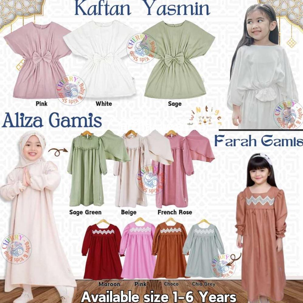 TWIN TIGER 0-6 TAHUN FARAH AMIRA AKILAH ALIZA YASMINE GAMIS SET RAYA / KAFTAN LEBARAN PAKAIAN MUSLIM