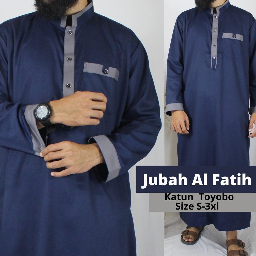 GAMIS JUBAH PRIA BAJU KOKO IKHWAN LENGAN PANJANG AL FATIH BAHAN TOYOBO/JUBAH PRIA POLOS SAUDI / GAMI