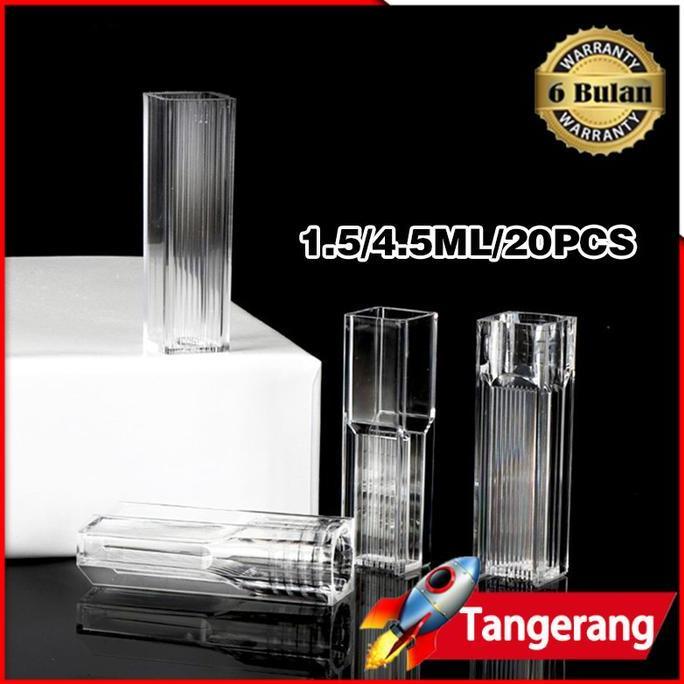SHWARASA 20PCS Cuvet Plastik 1.5 ML 4.5 ML Kuvet Plastik 1.5 ML 4.5 ML Cuvette Disposible Cuvet Makr