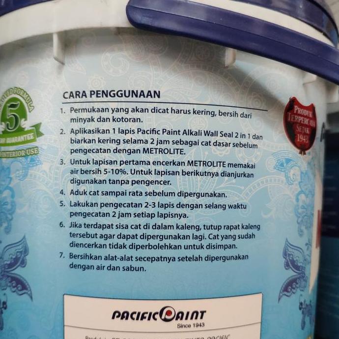 Paint- New- Cat Metrolite Putih 25Kg (16L) Cat Tembok Metrolite Putih