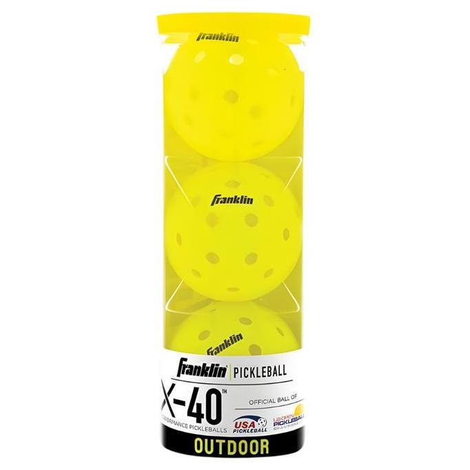 Franklin X-40 Yellow Optic Pickleball Ball 3 Pack | Bola Pickleball Franklin Sports X 40 Kuning Isi 