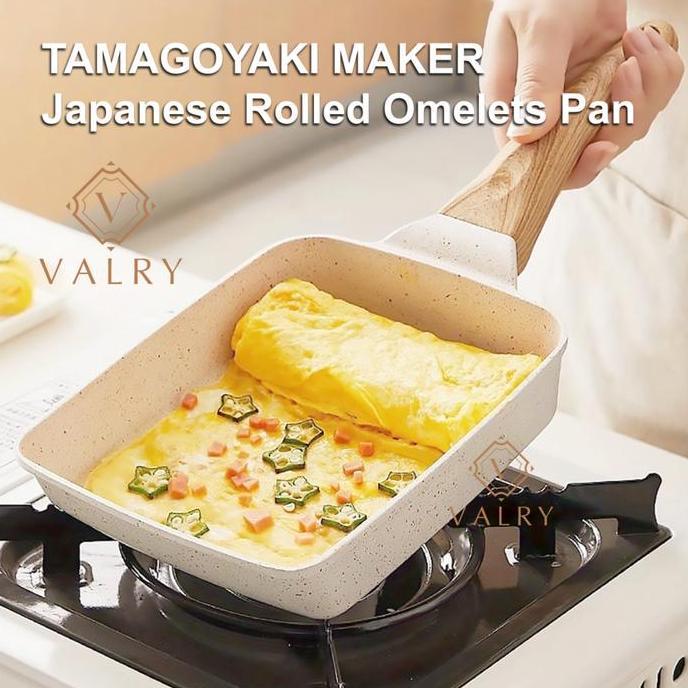 [LUMATORE] (BESTSELLER) VALRY TAMAGOYAKI TEBAL PENGGORENGAN TELUR EGG PAN MARBLE ANTI LENGKET PANCI 