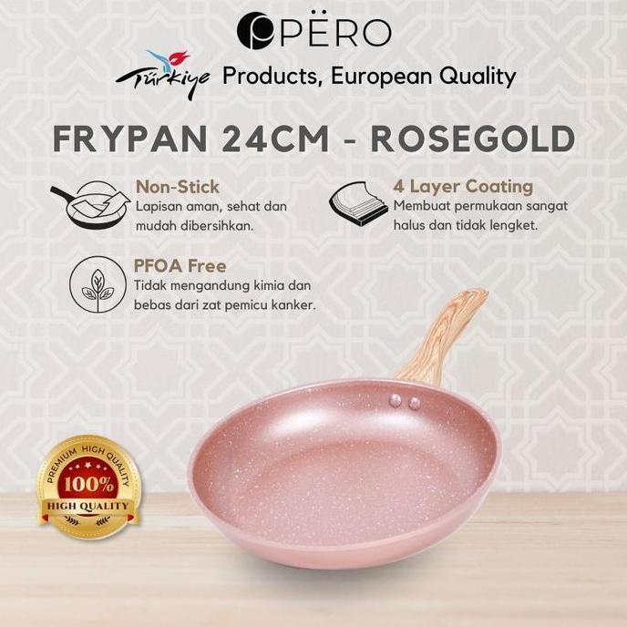 [LUMATORE] [ASHANTY] PERO FRYPAN 24CM NONSTICK GRANITE WOODEN HANDLE/ WAJAN TANPA MINYAK