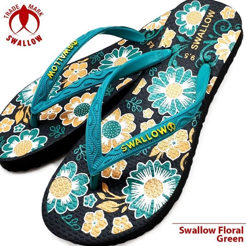 PREMIUM Swallow Floral Sandal Jepit Cewe