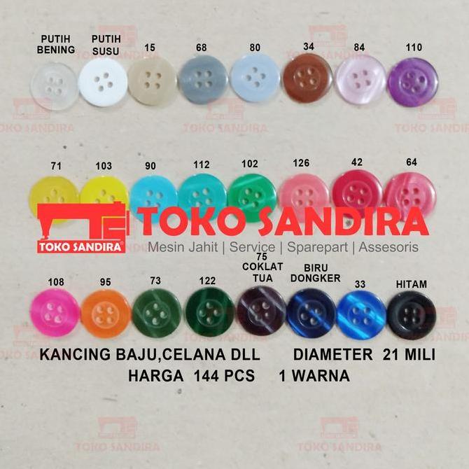 144 PCS Kancing baju/kancing jas/kancing safari/kancing diameter 21 mm Alqshop