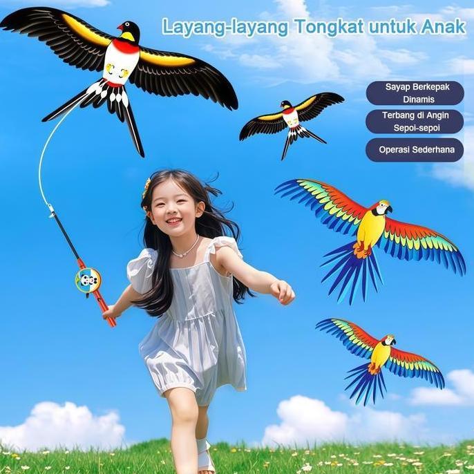 Layangan Karakter Satu Set /Mainan layang-layang pancing/Mainan layang-layang untuk anak-anak dengan