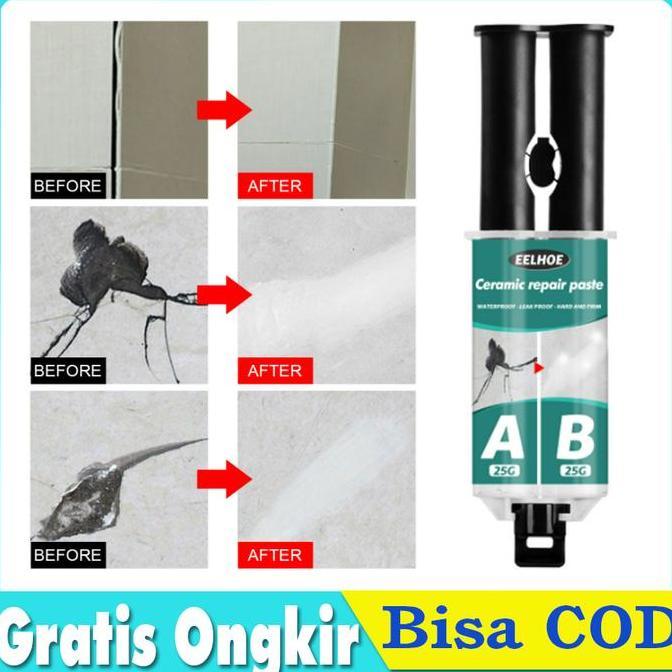 VIRYEOU Lem AB Perbaikan Penambal Retakan Keramik / Air Bak Kamar Mandi