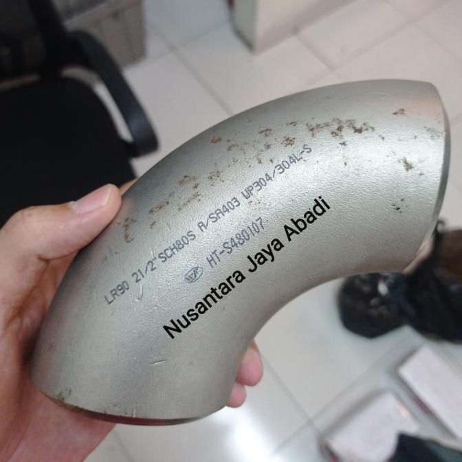 ELBOW LAS STAINLESS SS 304 SCH 80 2 1/2 " INCHI DN 65 NJA27