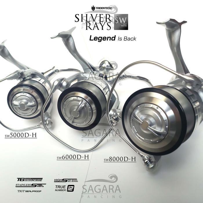 Reel Tridentech Silver Rays SW Reel Pancing Spinning Power Handle