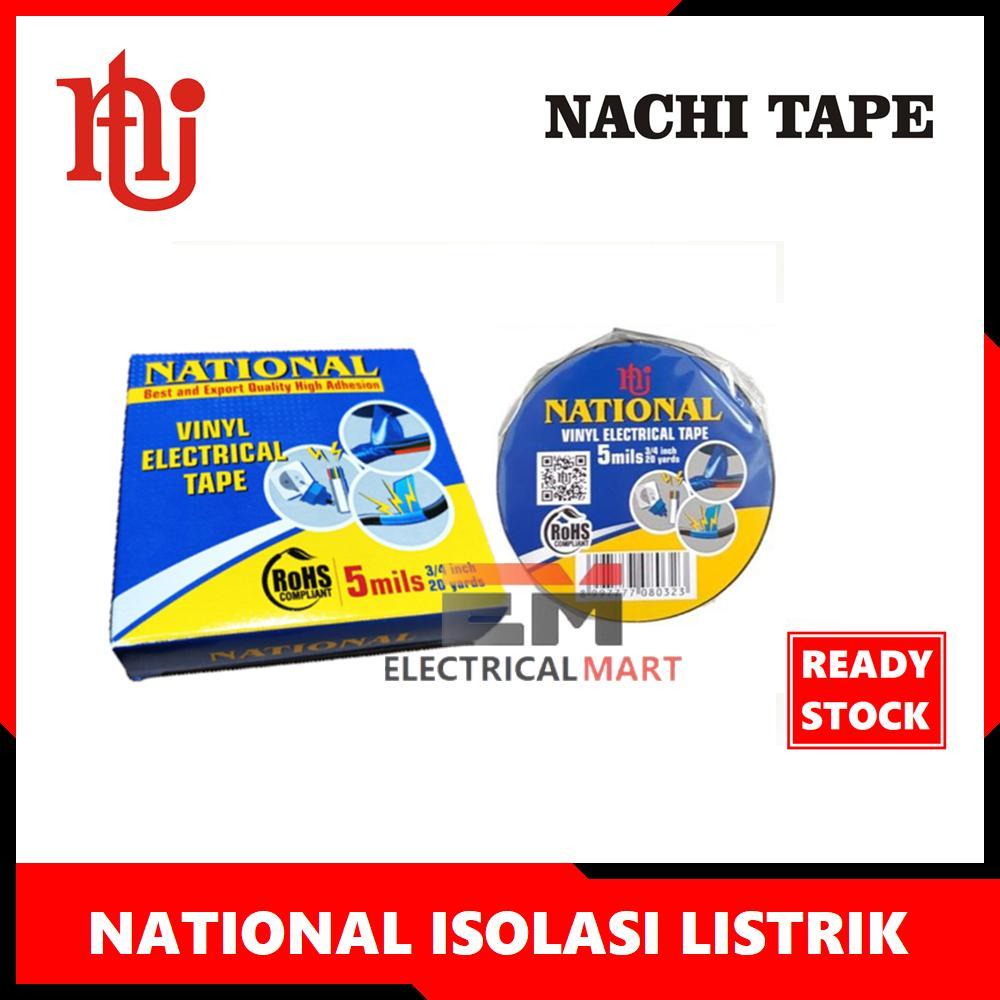 (Grosir) Isolasi Listrik National Hitam Electrical Tape Black Solasi Selotip Original Grosir