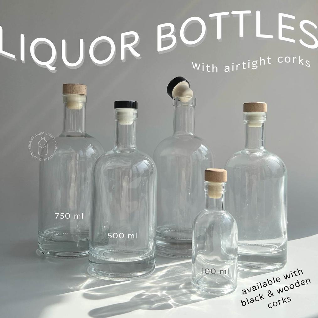 Botol Kaca Liquor 100ml-750ml Tutup Cork